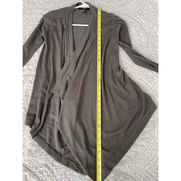 Forever 21 Gray Knit Open Front Waterfall Women's Cardigan Sweater Shawl Sz S - Picture 6 of 6